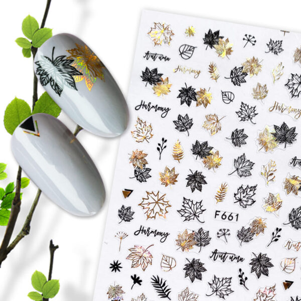 summer coconut tree nail water stickers autumn and winter autumn leaves nail transfer paper nail stickers - Image 3