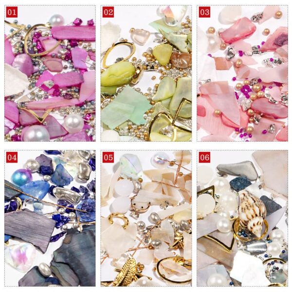 new fashion sea series nail art stud 3d alloy gold mermaid & starfish & shell star nail art decoration - Image 2