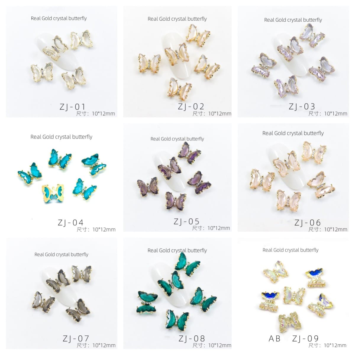 3D Crystal Butterfly Nail Charms for Nail Art Supplies and Clear Crystal Rhinestones Nail Art Decoration & DIY Crafting Design Full of Texture - Image 8