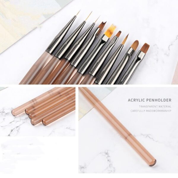 Nail Art Acrylic Tawny Rod Design Brush Set Crystal Carving Drawing Pen Phototherapy Gel Painting Brushes Manicure Tool - Image 14