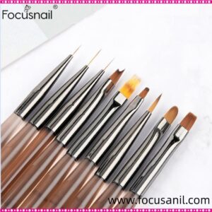 Nail Art Acrylic Tawny Rod Design Brush Set Crystal Carving Drawing Pen Phototherapy Gel Painting Brushes Manicure Tool
