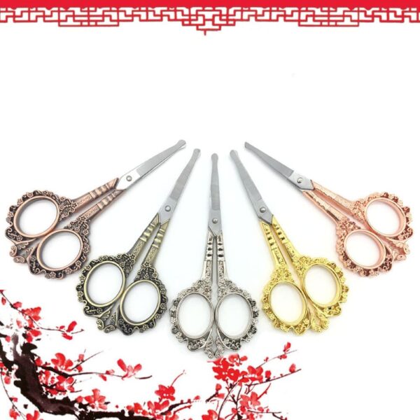 Retro style nail art exclusively for plum scissors yarn cutting tea bag cutting creative scissors nail art decoration tools - Image 2