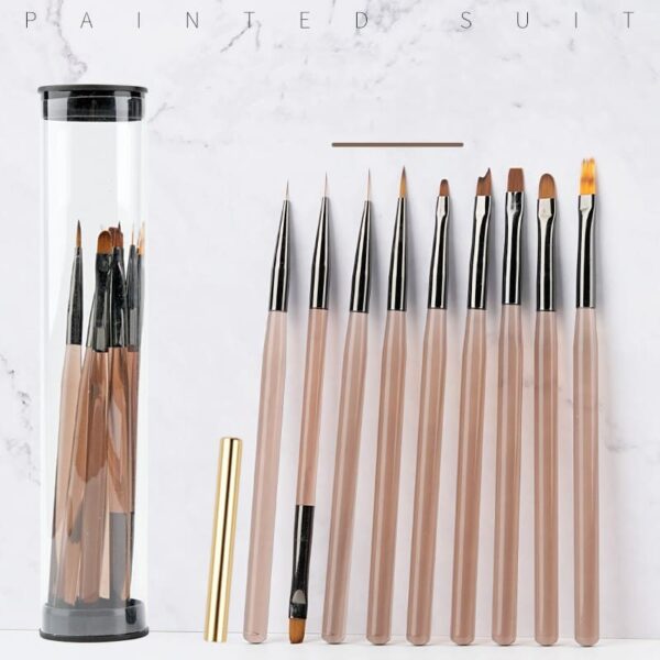 Nail Art Acrylic Tawny Rod Design Brush Set Crystal Carving Drawing Pen Phototherapy Gel Painting Brushes Manicure Tool - Image 8