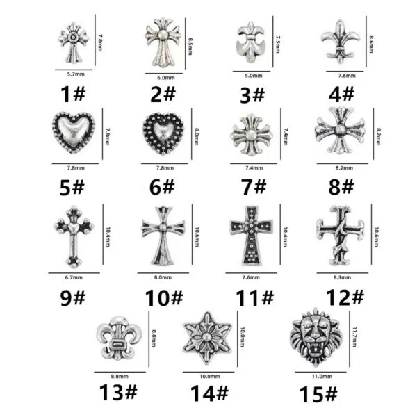 Nail Parts, Metal Parts, Retro Style Metal Parts, Punk Nail Studs, Nail Art, Nail Design, Nail Decoration - Image 4