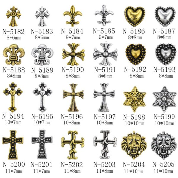 Nail Parts, Metal Parts, Retro Style Metal Parts, Punk Nail Studs, Nail Art, Nail Design, Nail Decoration - Image 3