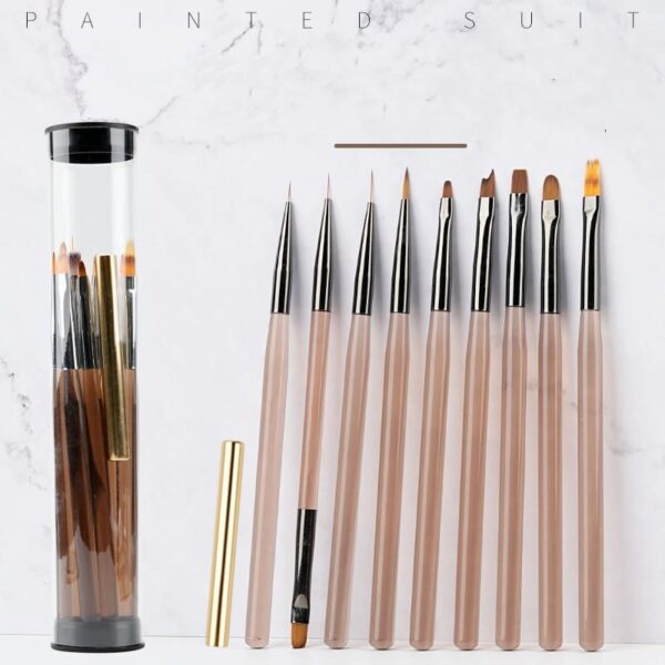 Nail Art Acrylic Tawny Rod Design Brush Set Crystal Carving Drawing Pen Phototherapy Gel Painting Brushes Manicure Tool - Image 7