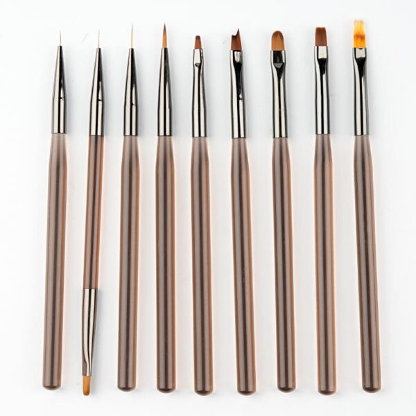 Nail Art Acrylic Tawny Rod Design Brush Set Crystal Carving Drawing Pen Phototherapy Gel Painting Brushes Manicure Tool - Image 3