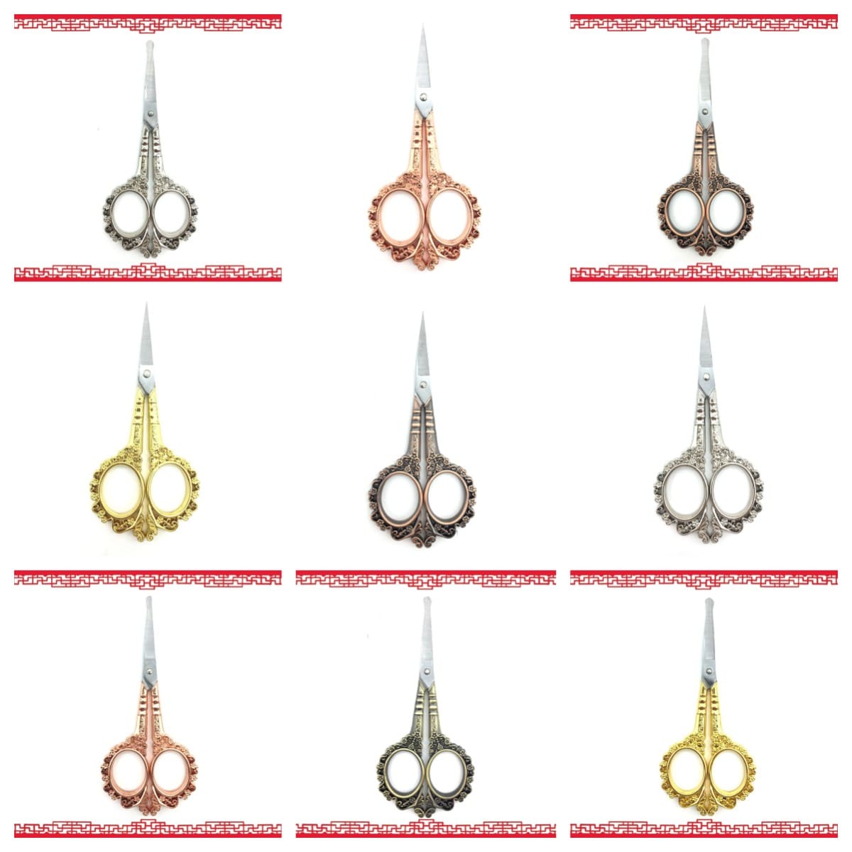 Retro style nail art exclusively for plum scissors yarn cutting tea bag cutting creative scissors nail art decoration tools - Image 5