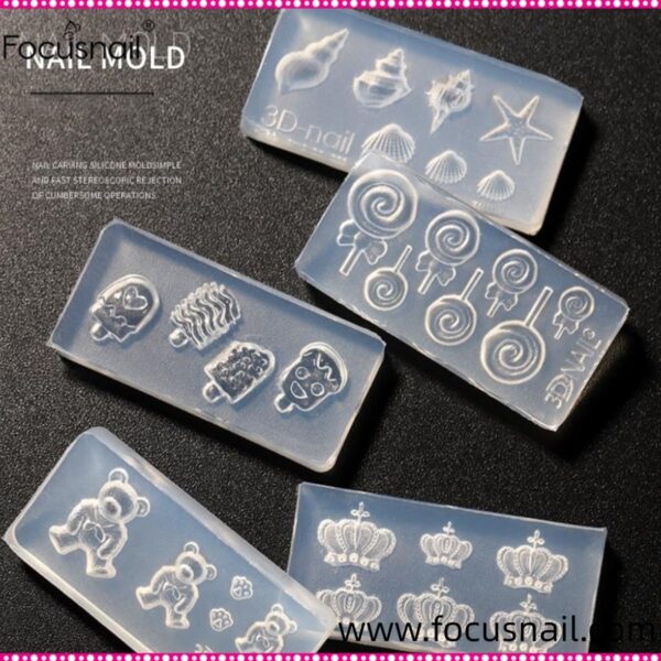 Nail Filling Silicone Mold Kit Flower Moon Engraving Mold Nail Art Template Silicone Mold Manicure Tool Silicone Mold Making Ply