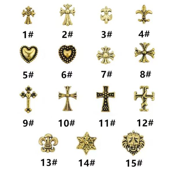 Nail Parts, Metal Parts, Retro Style Metal Parts, Punk Nail Studs, Nail Art, Nail Design, Nail Decoration - Image 2