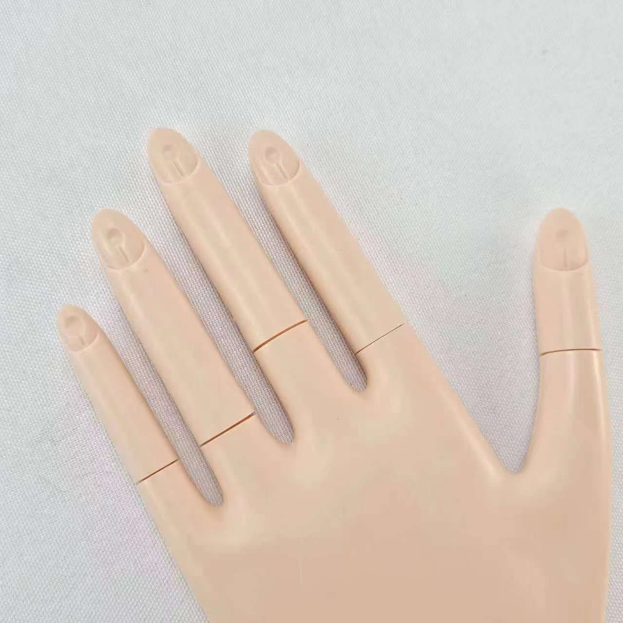 Fake Nails Nail Polish Practice Hand Realistic Art Adjustable Soft Silicone Manicure Hand Salon for Beginners - Image 4