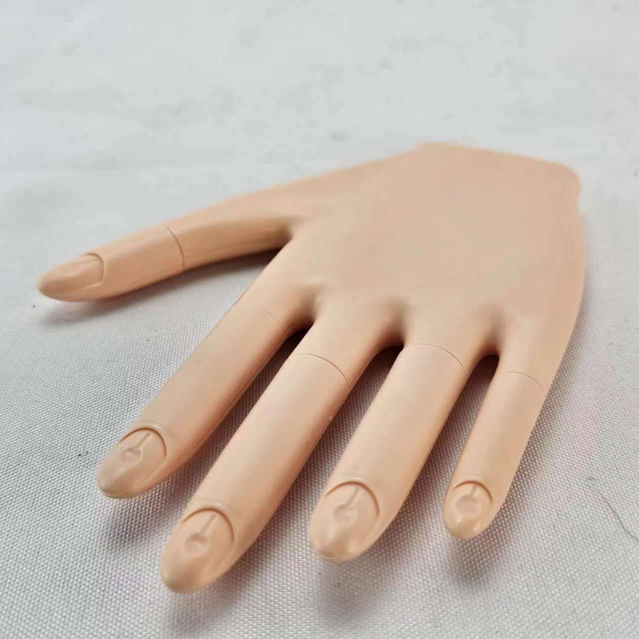Fake Nails Nail Polish Practice Hand Realistic Art Adjustable Soft Silicone Manicure Hand Salon for Beginners - Image 3