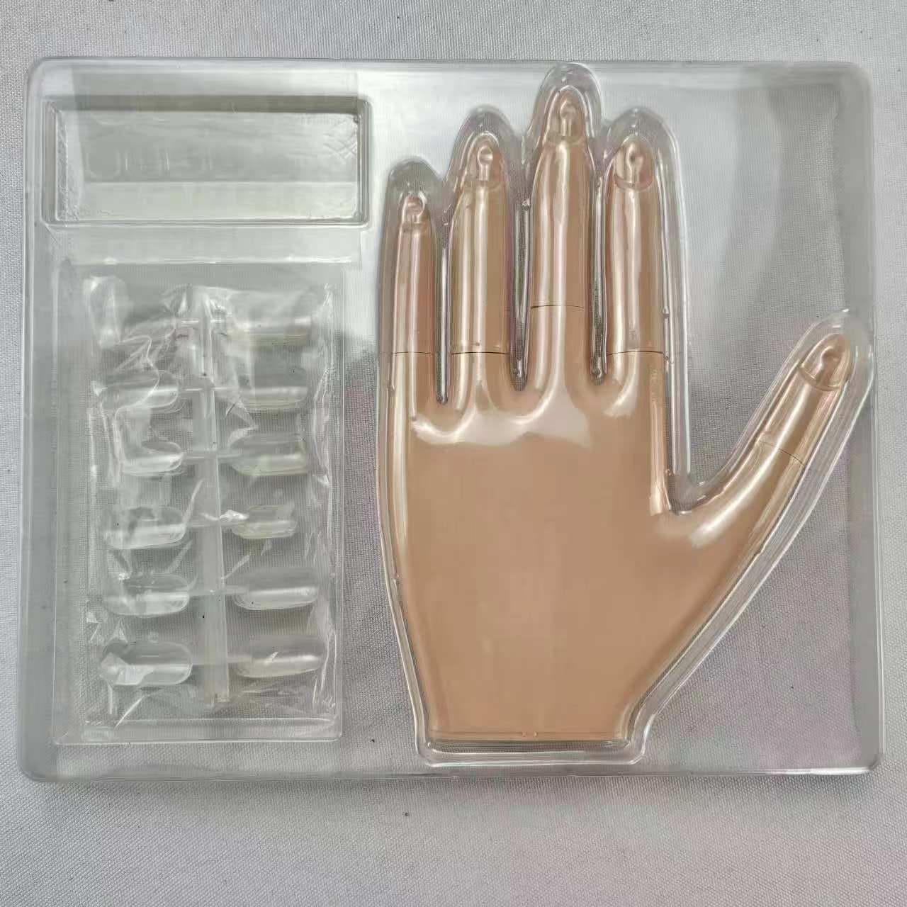 Fake Nails Nail Polish Practice Hand Realistic Art Adjustable Soft Silicone Manicure Hand Salon for Beginners - Image 2