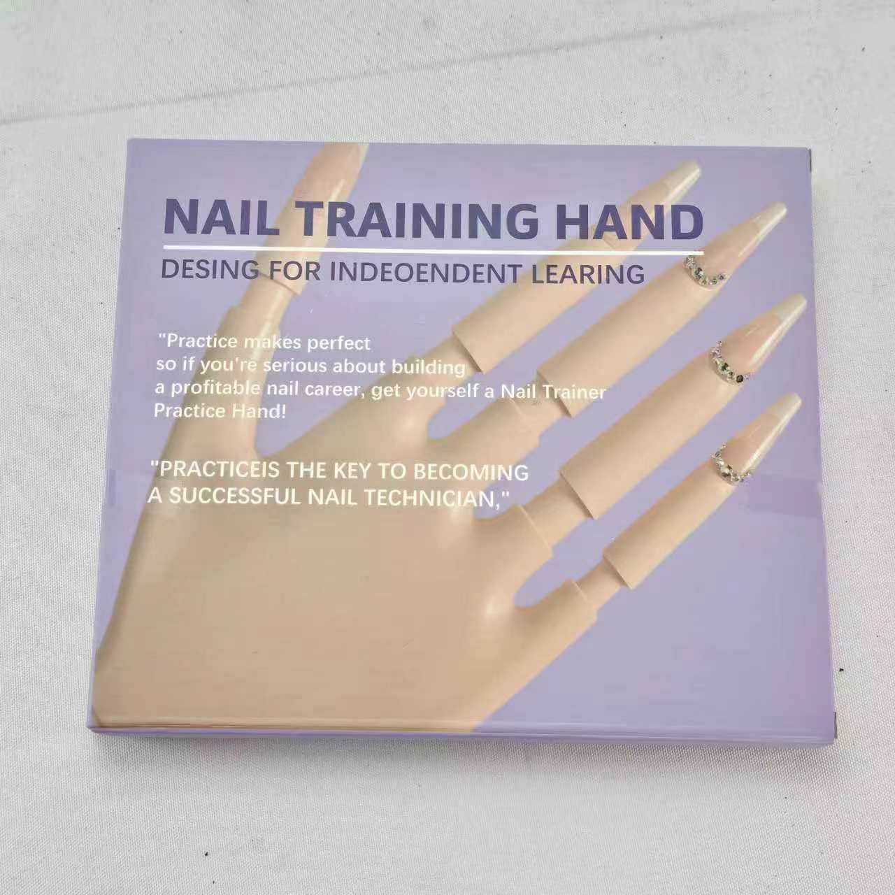 Fake Nails Nail Polish Practice Hand Realistic Art Adjustable Soft Silicone Manicure Hand Salon for Beginners - Image 7