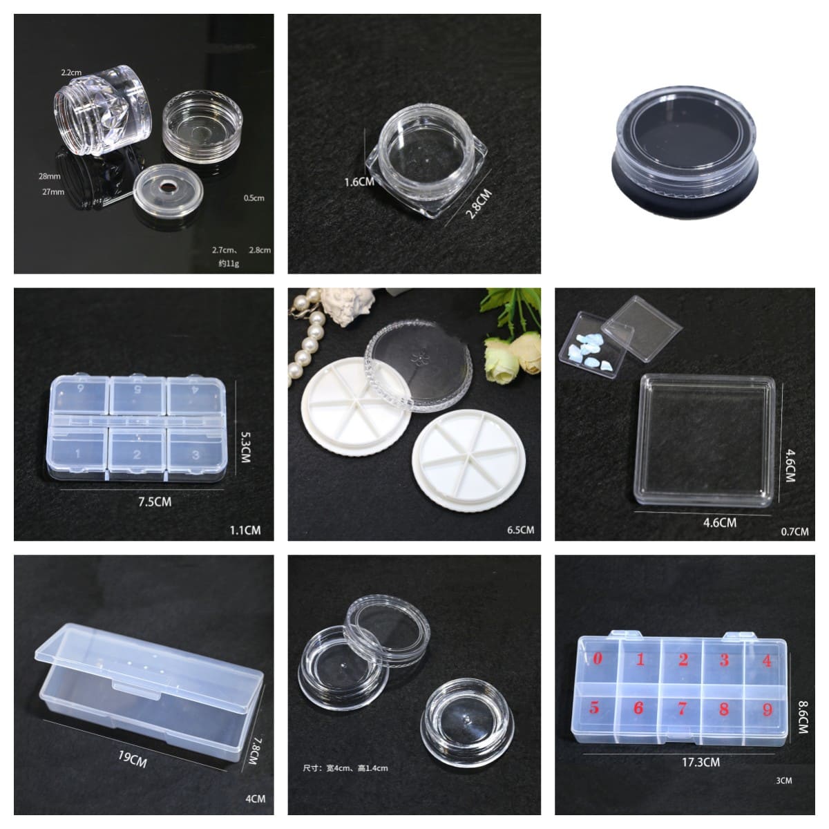 Plastic acrylic clear dispenser box, jewelry, accessories powder dispenser box - Image 6