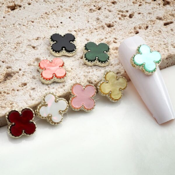 Nail Jewelry  Parts Clover Shell Style Stone - Image 3