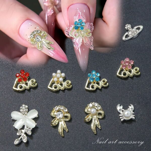 Made of shiny alloy, 3 D alloy nail ornament is just one to decorate your nails more elegant and stylis - Image 4