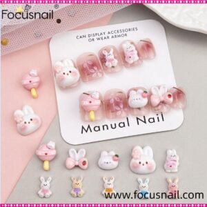 cartoon resin cute charms 3d nail art Accessories Lollipop Bunny nail art charms jewelry DIY Cream Glue Phone Case