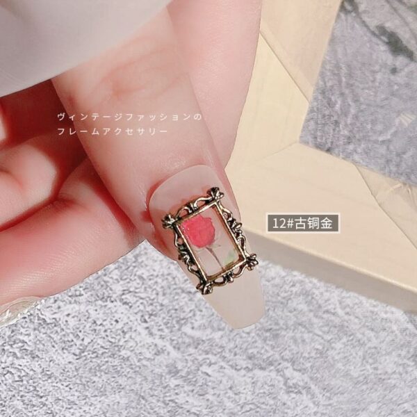 3D frame, frame, nail parts, nail art, retro, gel nail art, deco, resin seal, resin seal, handicrafts - Image 5