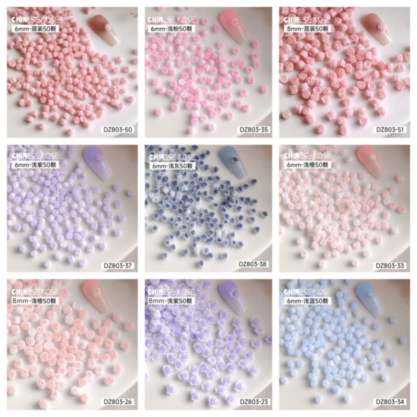 Nail Part Roses 3D effect, Resin accessory, Nail art, One Phone Nail - Image 4