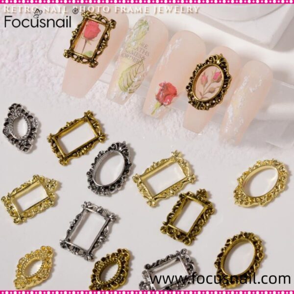 3D frame, frame, nail parts, nail art, retro, gel nail art, deco, resin seal, resin seal, handicrafts