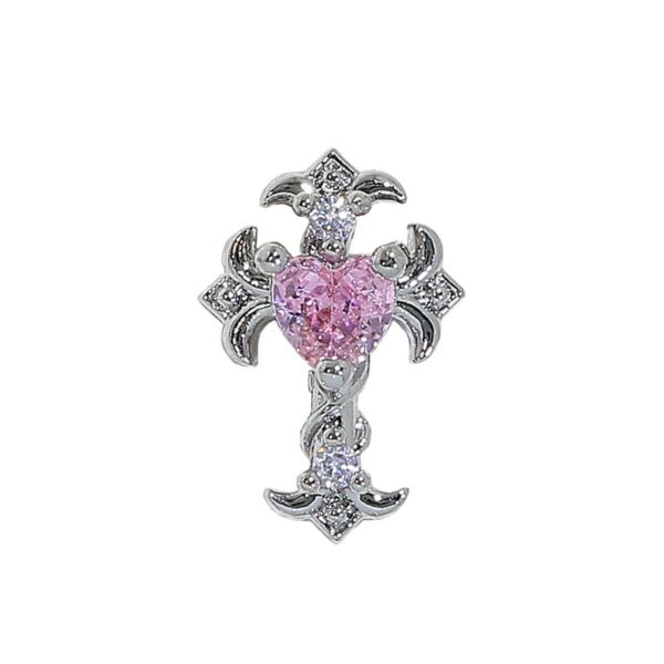 Elegant 3D bow heart and butterfly design in zircon for a beautiful manicure accessory - Image 6