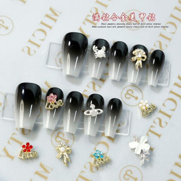 Made of shiny alloy, 3 D alloy nail ornament is just one to decorate your nails more elegant and stylis - Image 2