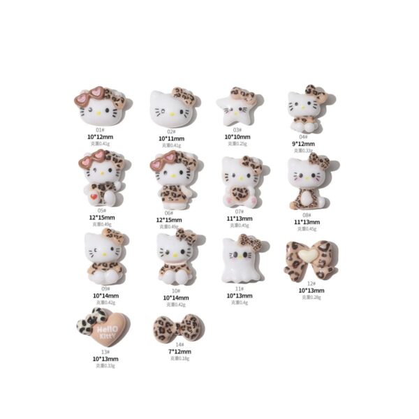 Kitty Nail Parts, approx.  Leopard Pattern Kitty Nail Tips / Nail Stickers / Nail Art Character Gel Nail Accessories Resin Nail Polish - Image 4