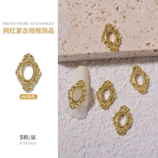 3D frame, frame, nail parts, nail art, retro, gel nail art, deco, resin seal, resin seal, handicrafts - Image 3
