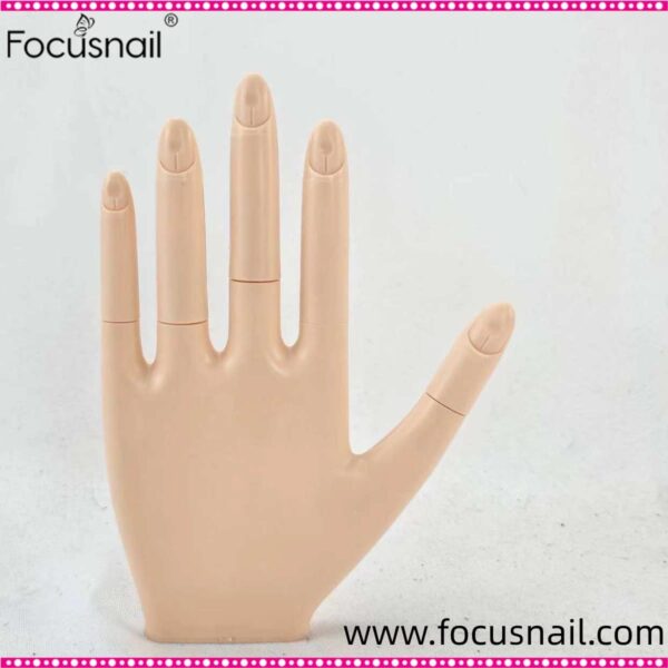 Fake Nails Nail Polish Practice Hand Realistic Art Adjustable Soft Silicone Manicure Hand Salon for Beginners