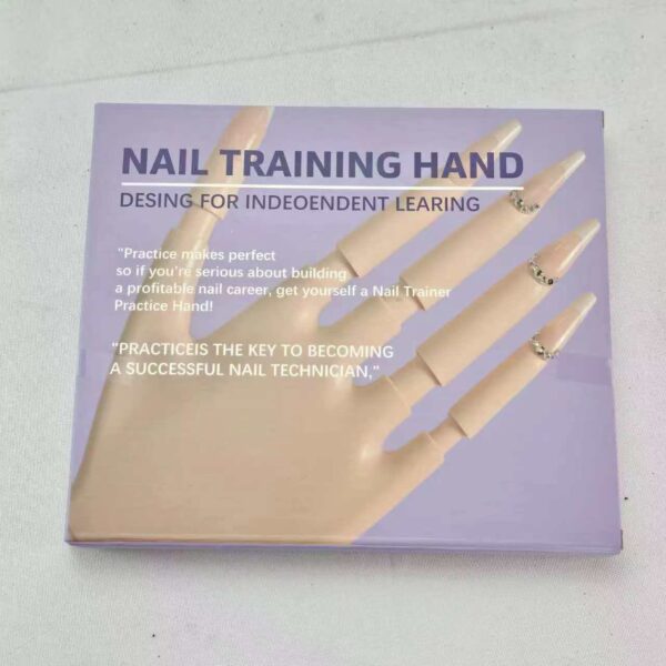 Fake Nails Nail Polish Practice Hand Realistic Art Adjustable Soft Silicone Manicure Hand Salon for Beginners - Image 7