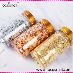 Gold Leaf Flakes, Gold Foil Flakes for Crafts, for DIY Crafts, Art Supplies for Gilding Painting, Jewellery Making, Furniture Decoration and Nail Art (Gold + Silver + Rose Gold)