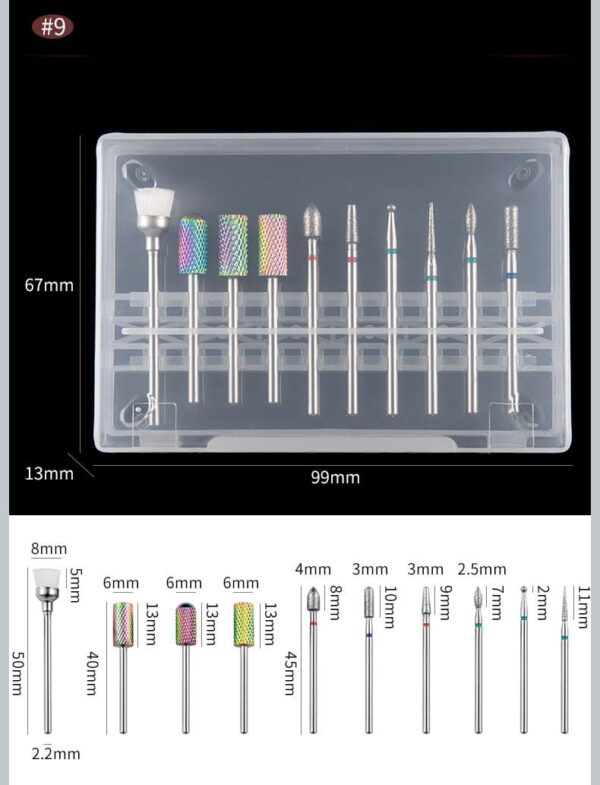 Portable Nail Drill Bits Kit Cuticle For Acrylic Nails Removal Manicure Shaping Remove Tools Home Salon Use Steel Nail Art Manicure Drill Bits - Image 6