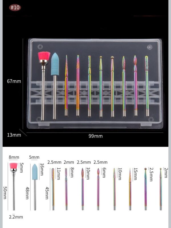 Portable Nail Drill Bits Kit Cuticle For Acrylic Nails Removal Manicure Shaping Remove Tools Home Salon Use Steel Nail Art Manicure Drill Bits - Image 5