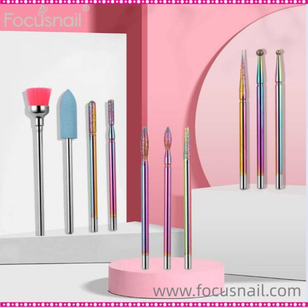 Portable Nail Drill Bits Kit Cuticle For Acrylic Nails Removal Manicure Shaping Remove Tools Home Salon Use Steel Nail Art Manicure Drill Bits