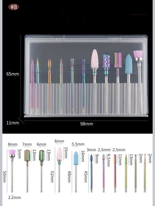 Portable Nail Drill Bits Kit Cuticle For Acrylic Nails Removal Manicure Shaping Remove Tools Home Salon Use Steel Nail Art Manicure Drill Bits - Image 4