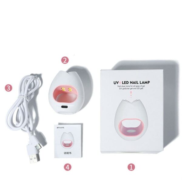 Portable Nail Dryer Lamp Upgrade Four High Efficiency UV Gel Curing Machine for Manicure Compact Convenient USB Powered - Image 4