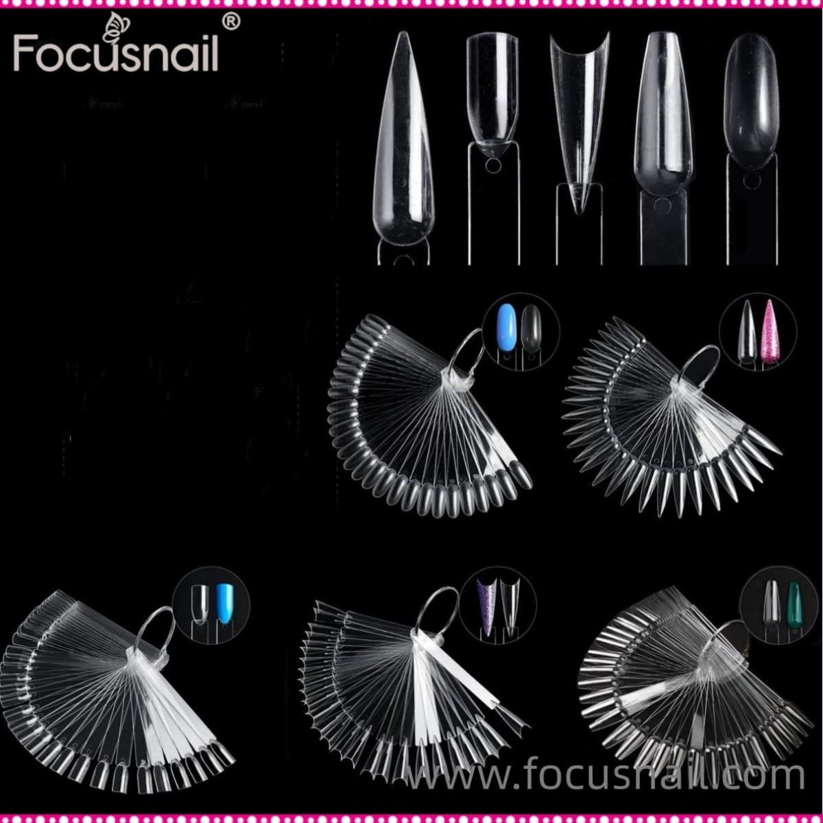 Nail Art Tips Ring Stick Nails Accessories Colors Example Display Tips Nail Display Book 100 Nail Polish Color Chart Plates Nail Tips for Display and Practice