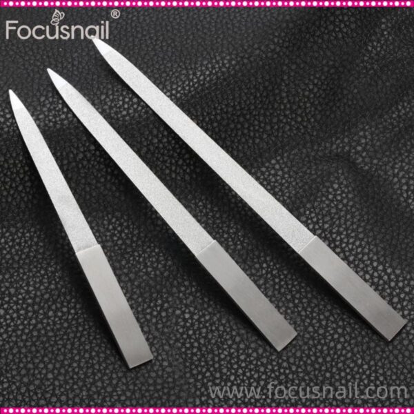 3 Pieces Diamond Nail File Set Stainless Steel Double Side Nail File Metal Sapphire Buffer File