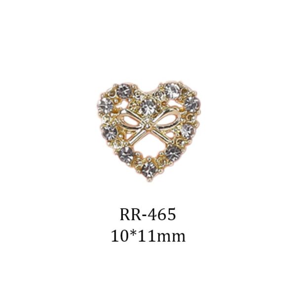 Heart Charms for Nails, Heart Nail Charms Nail Rhinestones 3D Diamond Nail Charms Alloy Nail Gems Nail Art Supplies for Women Girls Valentine's Day Wedding Manicure - Image 6