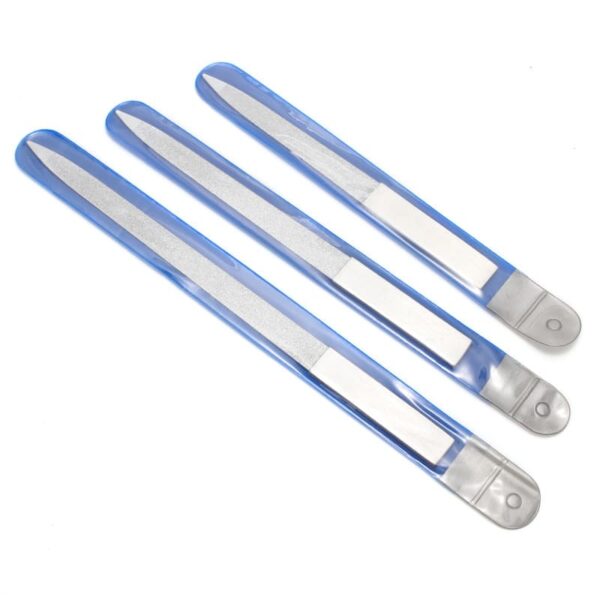 3 Pieces Diamond Nail File Set Stainless Steel Double Side Nail File Metal Sapphire Buffer File - Image 6