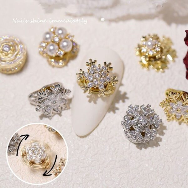 Nail Art Spinning Snowflake Zircon Jewelry Super Spinning Jewelry 3DNail Decoration Diamond Women Girl 3d Nail Art Accessories Rhinestone Sticker Jewelry - Image 4