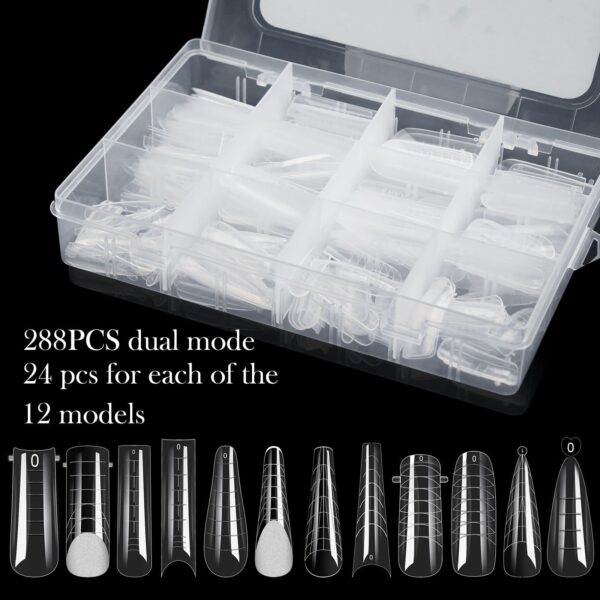 288pcs Dual Nail Forms False Tips Sticker Set For Gel Extension Quick Building French Nails Mold Manicure Tools Home Salone DIY - Image 5