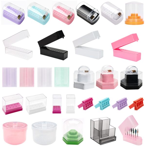 Nail Drill Bit Holder Stand Display Organizer Dust Proof Storage Container Box Case Tools For Home Use Or Nail Salon - Image 5