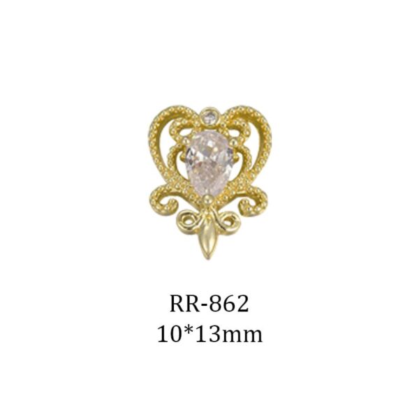 Heart Charms for Nails, Heart Nail Charms Nail Rhinestones 3D Diamond Nail Charms Alloy Nail Gems Nail Art Supplies for Women Girls Valentine's Day Wedding Manicure - Image 4