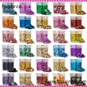 Gold Foil Flakes,30 Bottles Gilding Flakes Set,Gilding Flakes,Gold Leaf Flakes,Gold Flakes for Resin,Nail Art,Painting,Jewelry Making&Candle Molds,Crafts etc