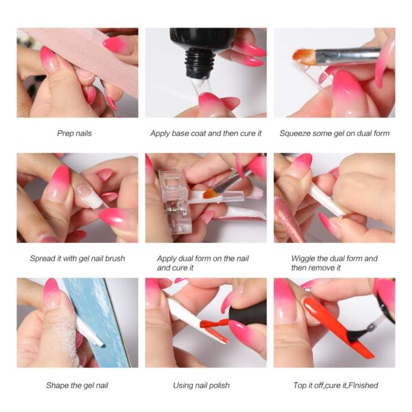 288pcs Dual Nail Forms False Tips Sticker Set For Gel Extension Quick Building French Nails Mold Manicure Tools Home Salone DIY - Image 4