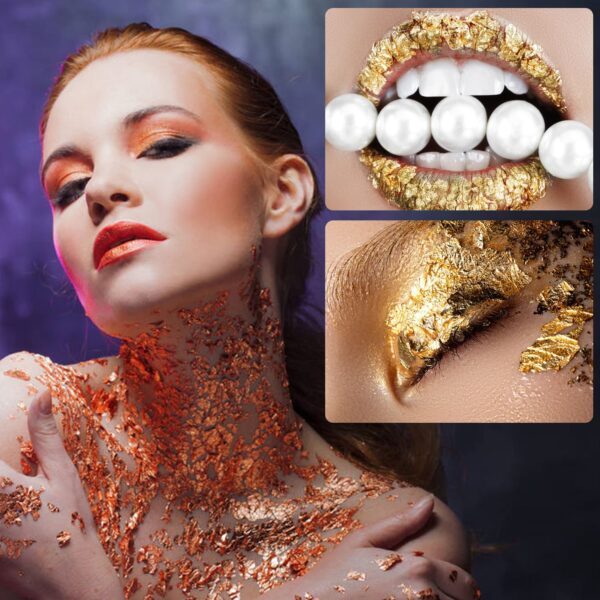 Gold Foil Flakes,30 Bottles Gilding Flakes Set,Gilding Flakes,Gold Leaf Flakes,Gold Flakes for Resin,Nail Art,Painting,Jewelry Making&Candle Molds,Crafts etc - Image 3
