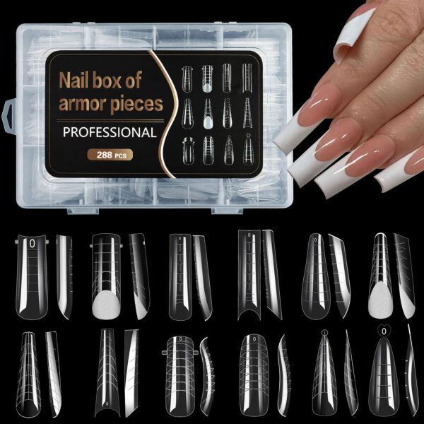288pcs Dual Nail Forms False Tips Sticker Set For Gel Extension Quick Building French Nails Mold Manicure Tools Home Salone DIY - Image 3