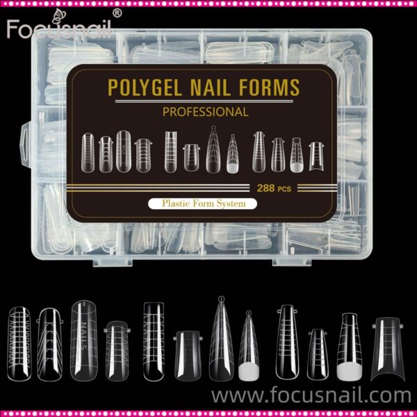 288pcs Dual Nail Forms False Tips Sticker Set For Gel Extension Quick Building French Nails Mold Manicure Tools Home Salone DIY